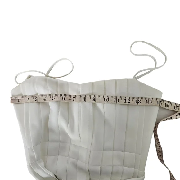 L'agence Short White Mini Dress Belted Pleated Excellent Pre-owned Condition 6 - Picture 3 of 5